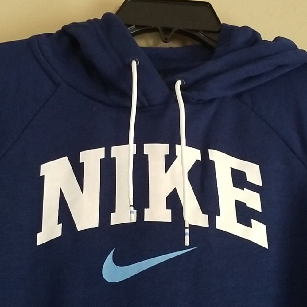 Nike Blue & White Logo Pullover Fleece Hoodie XS - Picture 4 of 9